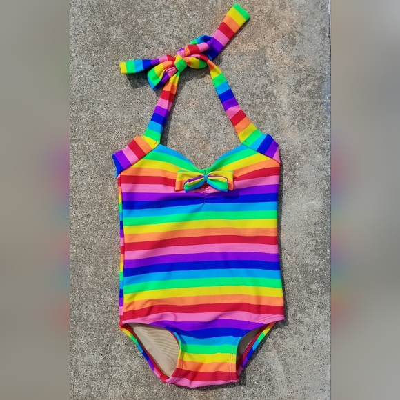 Baby Rainbow stripe one piece swimsuit - Picture 2 of 4